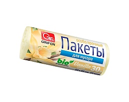 Мешки для мусора 30 л, ароматизированные, Ваниль, бежевые, в рулоне 20 шт., ПНД, 9 мкм, 560х530 мм, GRIFON Aroma, 101-020 V в Чите