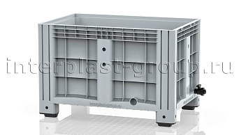 Контейнер iBox сплошной на ножках с краном серый в Чите