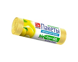 Мешки для мусора 60 л, ароматизированные, Лимон, желтые, в рулоне 20 шт., ПНД, 9 мкм, 650х550 мм, GRIFON Aroma, 101-023 Li в Чите