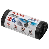 Мешки для мусора 20 л, черные, в рулоне 30 шт., ПНД, 8 мкм, 500х450 мм, LAIMA, 601376 в Чите