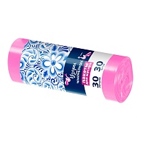 Мешки для мусора 30 л, розовые, в рулоне 30 шт., ПНД, 8 мкм, 560х480 мм, Узоры Чистоты, МУ3605 (ММЭ-30роз) в Чите