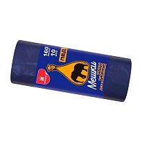 Мешки для мусора 160 л, синие, рулон 10 шт., ПВД, 35 мкм, 1100х900 мм, Уфа Пак, МВ1755 (МВ 160-10ср) в Чите