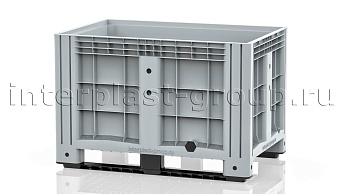 Контейнер iBox сплошной на полозьях с пробкой 2 дюйма серый в Чите