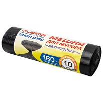 Мешки для мусора 160 л, черные, в рулоне 10 шт., ПВД, 30 мкм, 1200х900 мм, LAIMA ULTRA, 607694 в Чите
