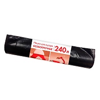 Мешки для мусора 240 л, черные, в рулоне 10 шт., ПВД 100 мкм, 1350х900 мм, Концепция Быта, 603887 в Чите