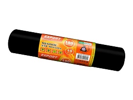 Мешки для мусора 180 л, ароматизированные, черные, в рулоне 10 шт., ПВД, 80 мкм, 1100х930 мм, EXPORT, exp18010142 в Чите