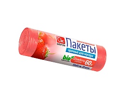 Мешки для мусора 60 л, ароматизированные, Клубника, красные, в рулоне 20 шт., ПНД, 9 мкм, 650х550 мм, GRIFON Aroma, 101-023 K в Чите