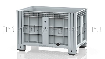 Контейнер iBox сплошной на ножках с пробкой 2 дюйма серый в Чите