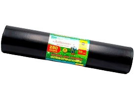 Мешки для мусора 280 л, ароматизированные, черные, в рулоне 10 шт., ПВД 110 мкм, 1400х930 мм, Добрыня, Dob28010black в Чите