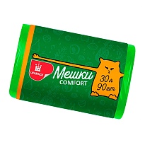 Мешки для мусора 30 л, зеленые, в рулоне 90 шт., ПНД, 6 мкм, 560х480 мм, Comfort, М4268 в Чите