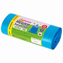 Мешки для мусора 35 л, синие, в рулоне 30 шт., ПНД, 10 мкм, 600х500 мм, Любаша, 608091 в Чите