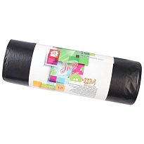 Мешки для мусора 220 л, черные, в рулоне 10 шт., ПВД, 29 мкм, 1100х830 мм, Концепция Быта ЭкоДом, 604924 в Чите
