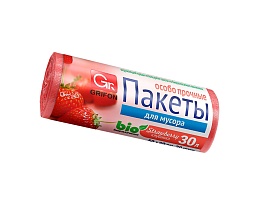 Мешки для мусора 30 л, ароматизированные, Клубника, красные, в рулоне 20 шт., ПНД, 9 мкм, 560х530 мм, GRIFON Aroma, 101-020 K в Чите