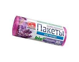 Мешки для мусора 30 л, ароматизированные, Лаванда, сиреневые, в рулоне 20 шт., ПНД, 9 мкм, 560х530 мм, GRIFON Aroma, 101-020 La в Чите