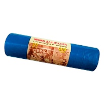 Мешки для мусора 100 л, с завязками, синие, в рулоне 10 шт., ПВД, 40 мкм, 840х670 мм, Концепция Быта Vitalux, 604933 в Чите